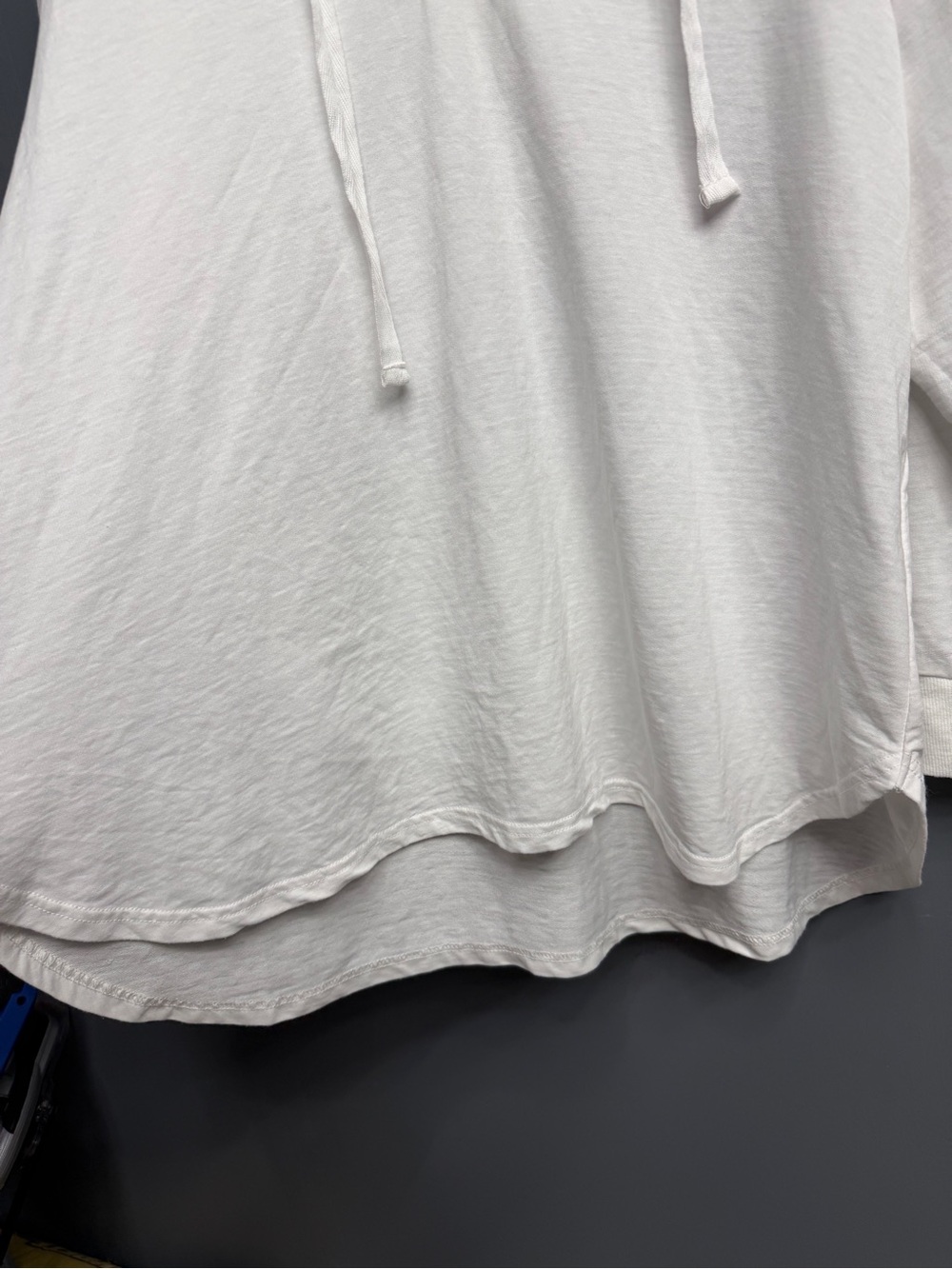 Jane & Delancey White Hooded Tunic Top High Low Hem Long Sleeve 1X Plus Size - Picture 5 of 12